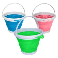 Balde Retrátil Dobrável de Silicone 5L com Gancho e Alça - Rosa - imagem 5