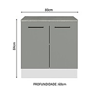 Balcão Multiuso 80cm com 2 Portas Agata Madesa – Organize Sua Garagem - imagem 2