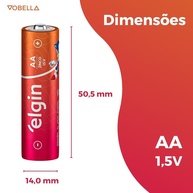 Pilhas AA Elgin: Kit 120 Zinco Carvão – Energia Garantida! - imagem 2
