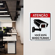 Placas 'Você Está Sendo Filmado' – Segurança Visual Garantida - imagem 2