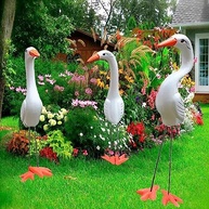 Trio de Garças Brancas em Cerâmica Decorativas - Enfeite Elegante para Casa e Jardim - imagem 4