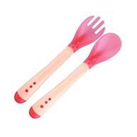 Jogo de Talher Infantil com Silicone Macio - Colher e Garfo Seguros para Bebês (Vermelho) - imagem 4