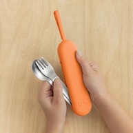 Omie Conjunto de Utensílios de Viagem OmieBox | Garfo e Colher em Aço Inoxidável com Estojo Portátil (Laranja) - imagem 3