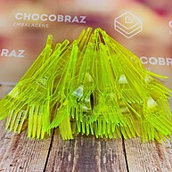Garfo de Sobremesa Neon Amarelo: Festa Vibrante! - imagem 1