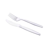 Kit 100 Unidades Talheres Descartáveis Resistentes - 50 Garfos + 50 Facas para Churrasco - imagem 1
