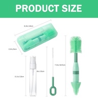 Kit de Limpeza de Garrafa de Viagem 6 em 1 - Escova Silicone Segura e Portátil - imagem 3