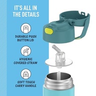 THERMOS FUNTAINER Garrafa de Água com Canudo 340g - Isolada a Vácuo, Aço Inoxidável, Azul/Verde - imagem 5