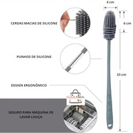 CLICKBRUSH Kit Escovas de Limpeza Multiuso para Garrafas, Copos e Mamadeiras | 3 em 1 com Design Ergonômico - imagem 4