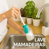 Escova Limpa Garrafas e Mamadeiras com Espuma Anti Riscos - Alta Durabilidade - imagem 3