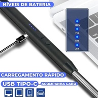 Isqueiro Elétrico USB Recarregável: Acendimento Rápido, Sem Gás e à Prova de Vento | Ideal para Fogão, Churrasco e Velas - imagem 5