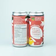 Kombucha de hibisco, gengibre e pimenta rosa; gaseificação natural/lata 269 ml - imagem 1