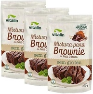 Kit 3 Pacotes de Mistura para Brownie ou Petit Gateau sem Glúten de 270g cada - Vitalin - imagem 1