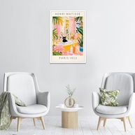Arte de Parede em Tela Vintage Henri Matisse - Gato Preto na Banheira | Decoração Dopamina Rosa e Verde | 30,5cm - imagem 5