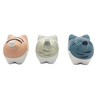 Kit 3 Gatinhos Decorativos em Porcelana - Gato da Sorte e Boa Fortuna | Trio Charmoso para Decoração - imagem 4