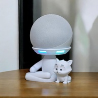 Suporte para Alexa Echo Dot 4, 5 e 3 - Escultura Robert Gato ou Cachorro - Decoração e Presente - imagem 1