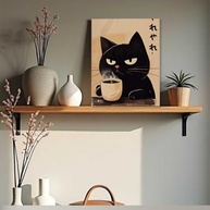 Arte de Parede emoldurada Gato Engraçado - Impressão em Tela Retrô para Decoração de Café, Sala e Quarto - imagem 4