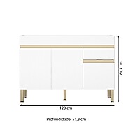 Balcão de Cozinha 120cm Line com 3 Portas e 1 Gaveta - imagem 2