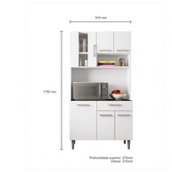 Armário de Cozinha Carol: 6 Portas e 1 Gaveta - imagem 2