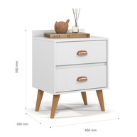 Kit 2 Mesas de Cabeceira Retro Madero com Gaveta e Nichos – Estilo Moderno e Funcionalidade - imagem 4