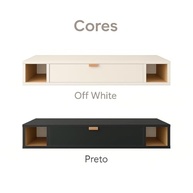 Mesa Escrivaninha Suspensa Versatta Casa JD - Design Moderno com Gaveta para Estudos e Trabalho (Off White) - imagem 5