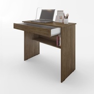 Escrivaninha com Gaveta e Prateleira Organizadora – Mesa de Computador Moderna para Estudo e Escritório (Branco) - imagem 1