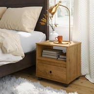 Kit 2 Mesas de Cabeceira Freijó com Gaveta - Design Retro Moderno para Quarto - imagem 3