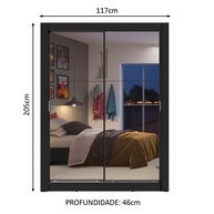 Guarda-Roupa Solteiro Dallas: Espelho e 2 Gavetas - imagem 2