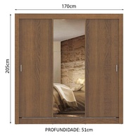Guarda Roupa Casal Lyon: Espelho e 2 Gavetas! - imagem 2