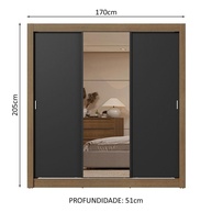 Guarda-Roupa Casal Sublime: Espelho e 2 Gavetas - imagem 2