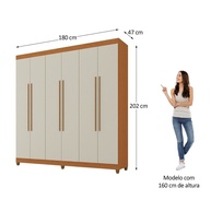 Guarda-Roupa Casal Apolo: 6 Portas e 2 Gavetas - imagem 2