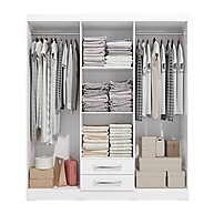 Guarda-Roupa Solteiro Branco: 6 Portas e 2 Gavetas - imagem 2