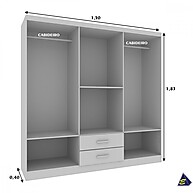 Guarda Roupa Casal: 6 Portas e 2 Gavetas - imagem 2