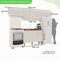Cozinha Compacta Bella: 8 Portas e 2 Gavetas - imagem 2