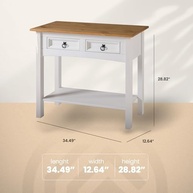 Aparador de Madeira Maciça com 2 Gavetas - Design Elegante e Sustentável para Sala, Quarto e Hall - imagem 3