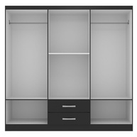 Guarda-Roupa Casal Preto Atalaia: 6 Portas + 2 Gavetas - imagem 2