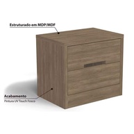 Mesa de Cabeceira Nogueira S822: 2 Gavetas! - imagem 2