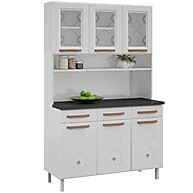 Cozinha Completa Aço Branco: 6 Portas, 3 Gavetas! - imagem 2