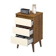Mesa de Cabeceira Retro Wood: 3 Gavetas! - imagem 2