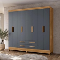 Guarda-Roupa Casal Montana 8 Portas 4 Gavetas – Design Moderno e Espaço Inteligente - imagem 3