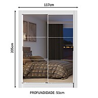 Guarda-Roupa Solteiro Dallas Plus Madesa: 2 Portas de Espelho e 4 Gavetas - imagem 2