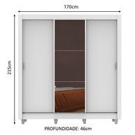 Guarda Roupa Casal Madesa Lyon Plus: Espelho e 4 Gavetas - imagem 2