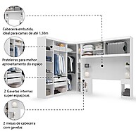 Guarda Roupa Casal Genova Plus: 6 Portas e 4 Gavetas - imagem 2