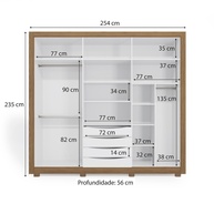 Guarda-Roupa Casal Kappesberg: 6 Portas, 4 Gavetas - imagem 2
