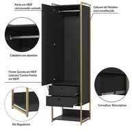 Closet Industrial Preto 1 Porta e 6 Gavetas - imagem 2