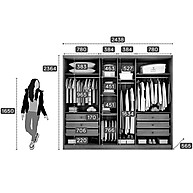 Guarda Roupa Casal Cumaru: 6 Portas + 6 Gavetas - imagem 2