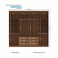 Guarda Roupa Casal Master Jatoba: 8 Portas + 6 Gavetas - imagem 2