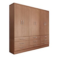 Guarda-Roupa Casal Madri: 6 Portas e 9 Gavetas - imagem 2