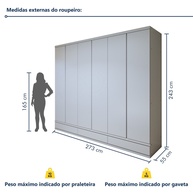 Guarda Roupa Casal Urbano: 6 Portas + 9 Gavetas - imagem 2