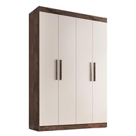 Guarda-Roupa Solteiro Lisboa 4 Portas 2 Gavetas Chocolate/Off White - Design Moderno e Espaçoso - imagem 5