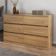 Cômoda com 6 Gavetas 120cm Multimóveis Mp4396 - Acabamento Madeirado Moderno - imagem 2